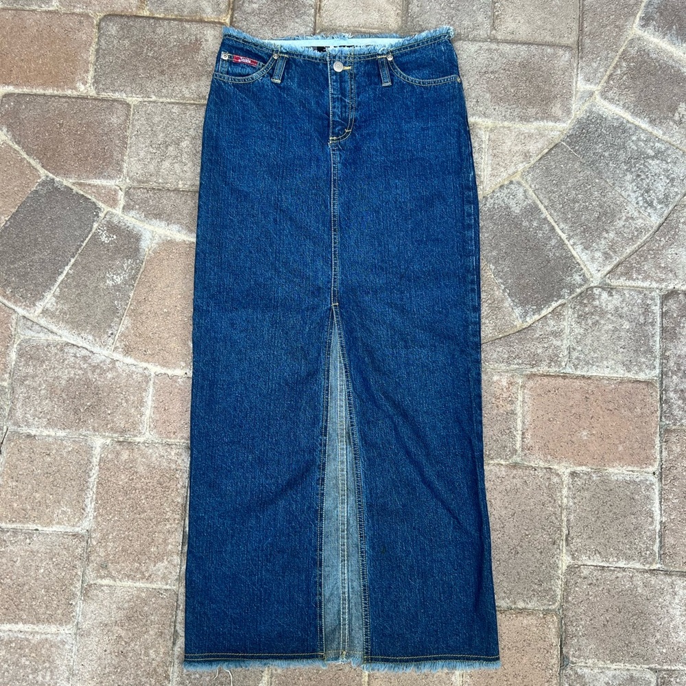 Vintage denim maxi skirt